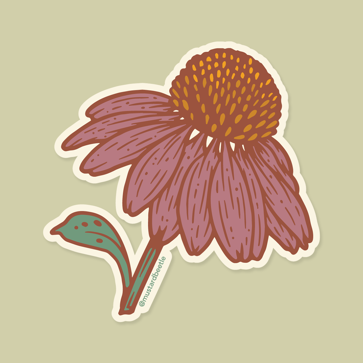 Sticker: Purple Coneflower