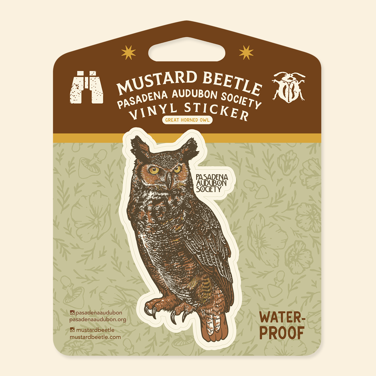 Pasadena Audubon Sticker: Great Horned Owl