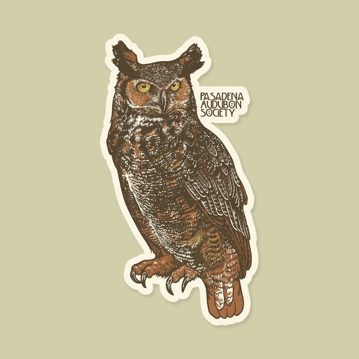 Pasadena Audubon Sticker: Great Horned Owl