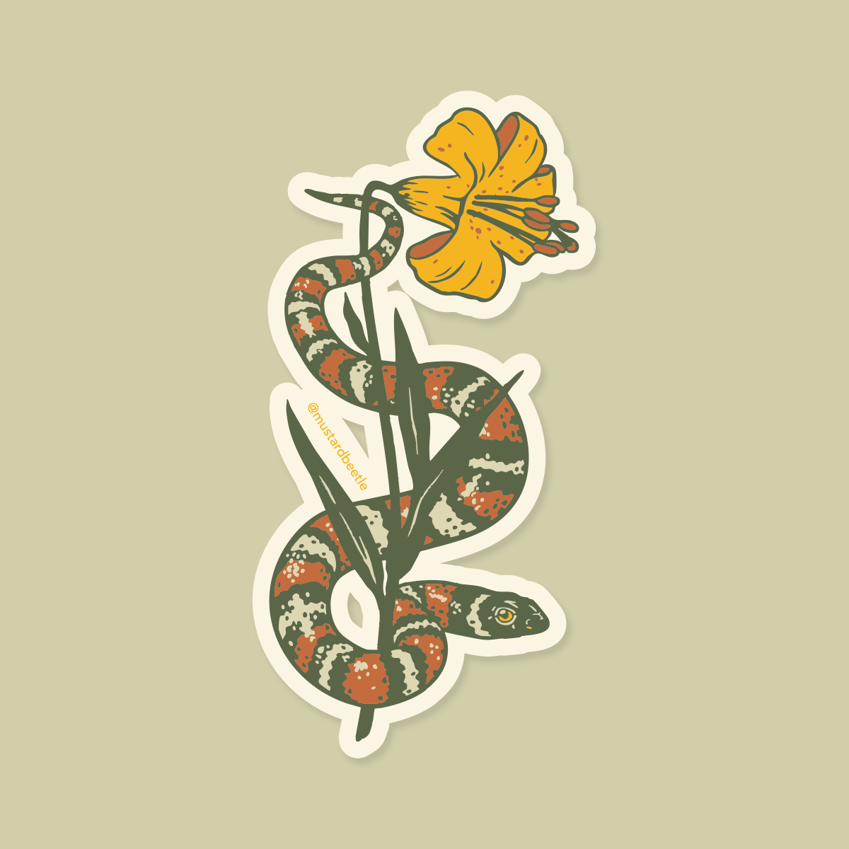 Sticker: CA Kingsnake & Lemon Lily
