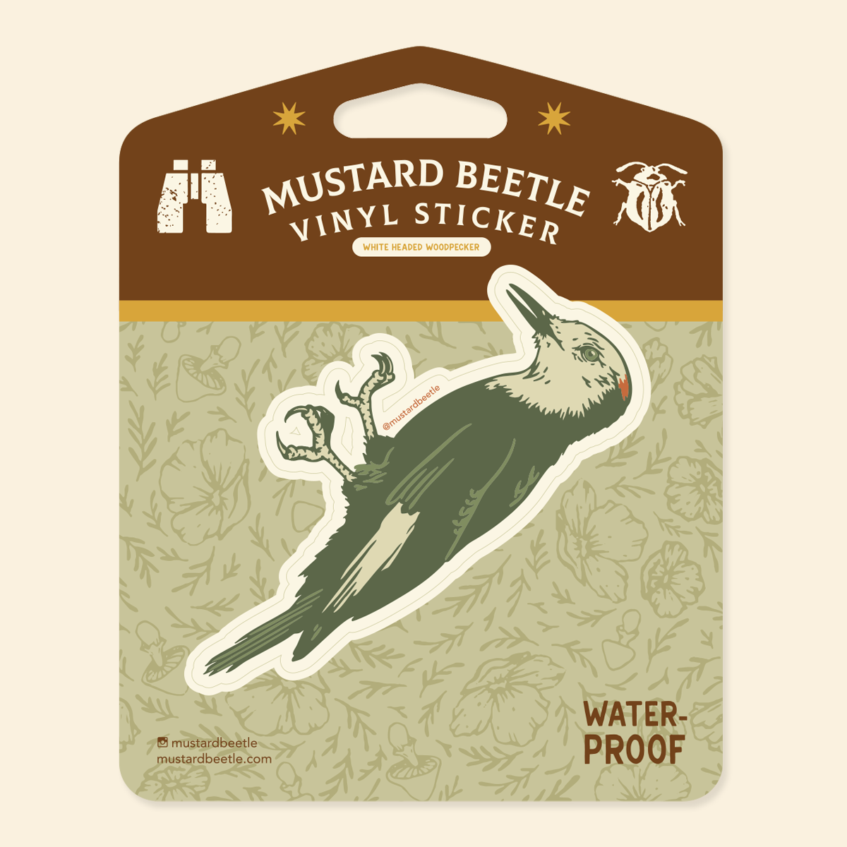 Sticker: White Headed Woodpecker