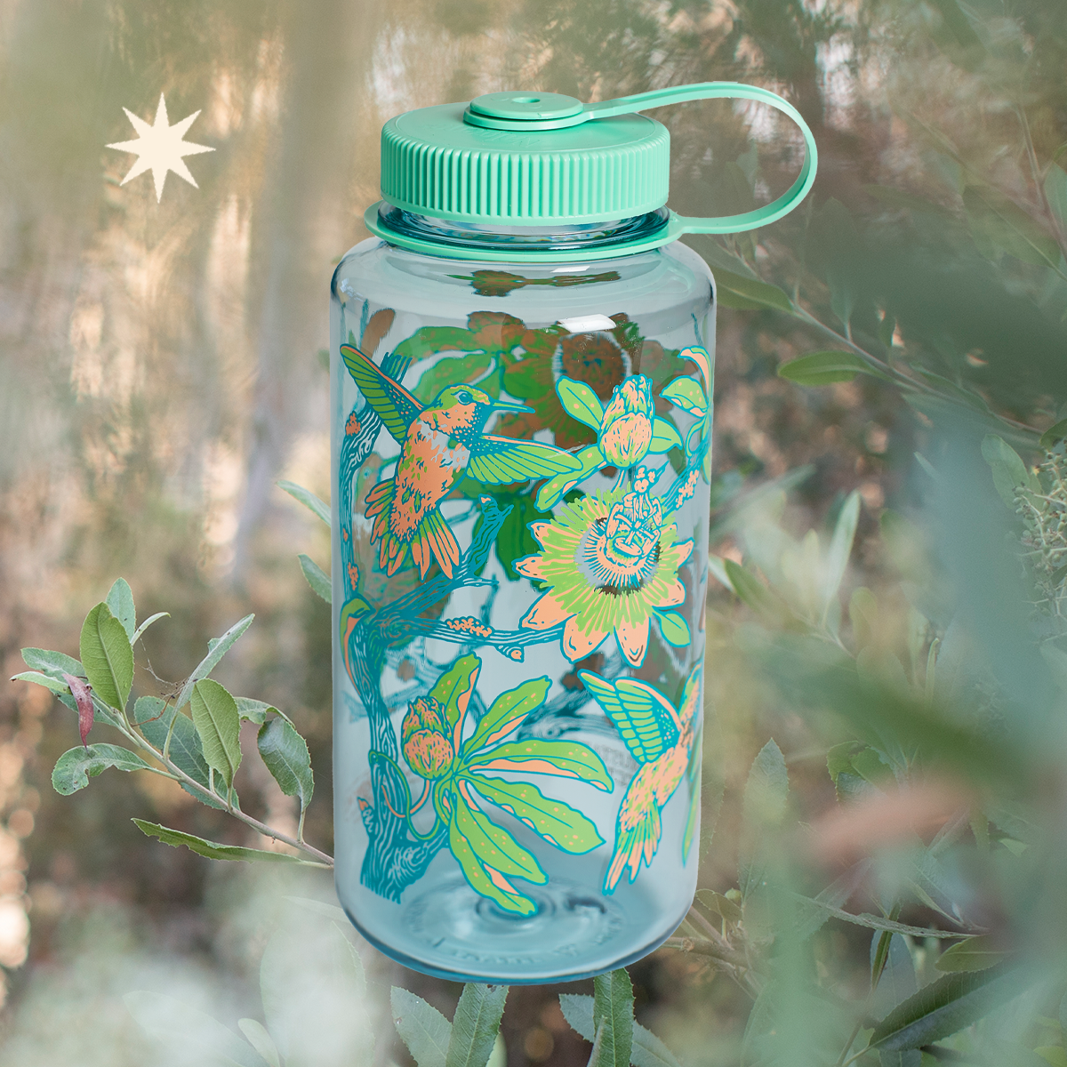 32oz Nalgene: Hummingbirds