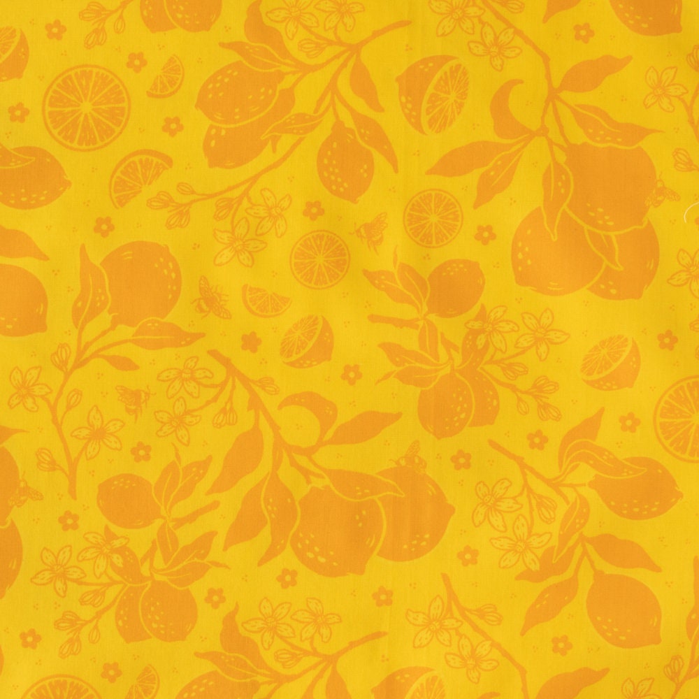 Organic Fabric Yardage Citrus: Orange